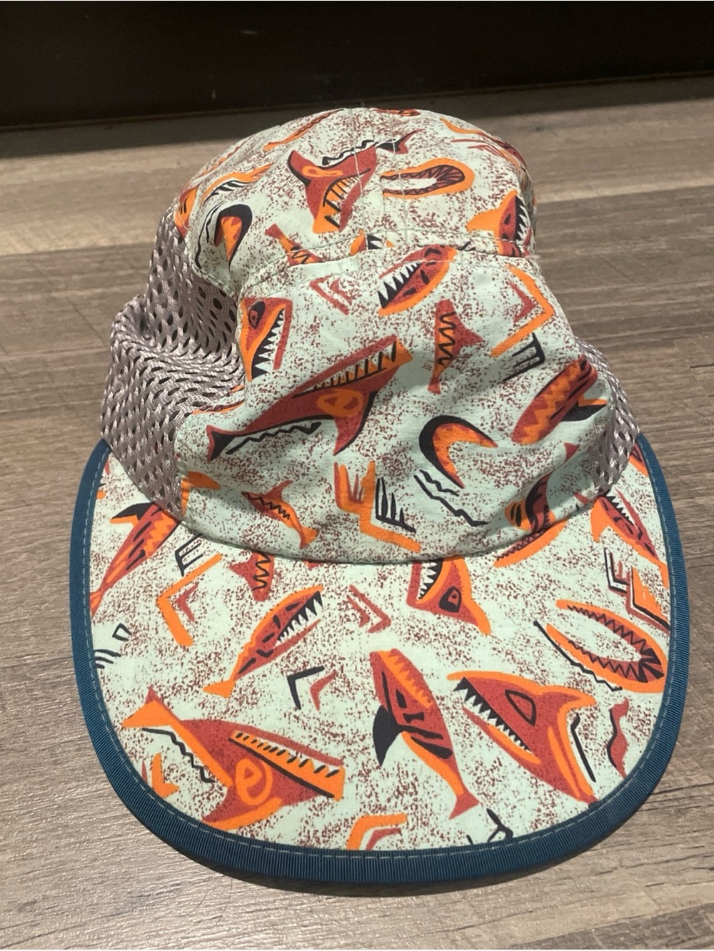 Vtg 1999 Patagonia‎ Duckbill Cap Hat Size M Made in USA Fish Shark Mesh 90s SP99